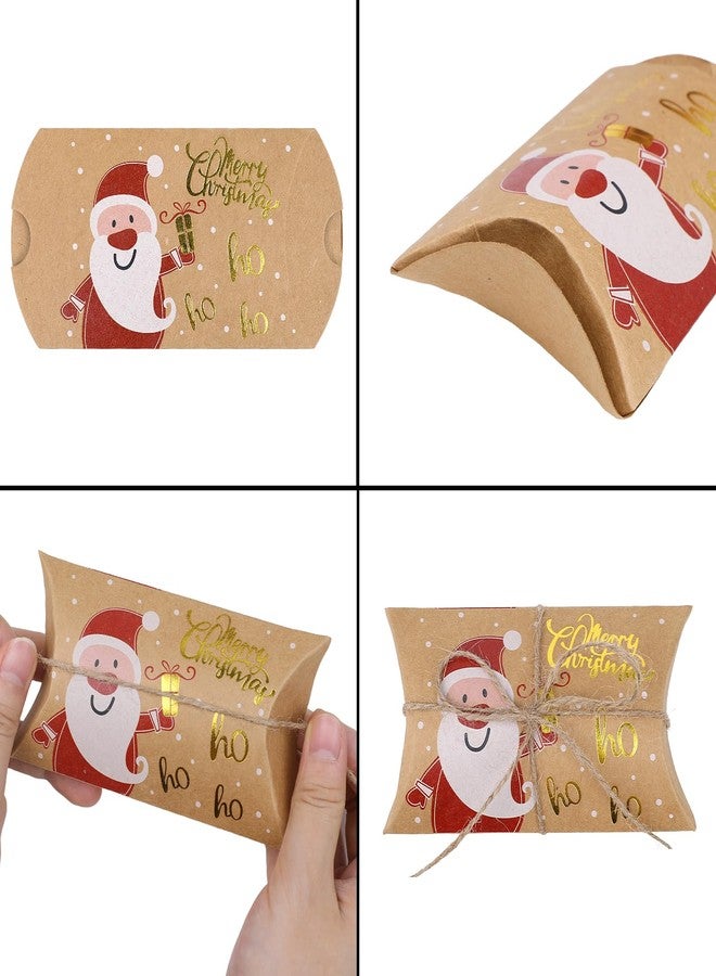 STEFORD 60Pcs Christmas Pillow Boxes, Gifts Pillow Box for Candy Jewellery Small Christmas Card Holders Bulk Decorative Paper Container Party Favor Supplies - Image 4
